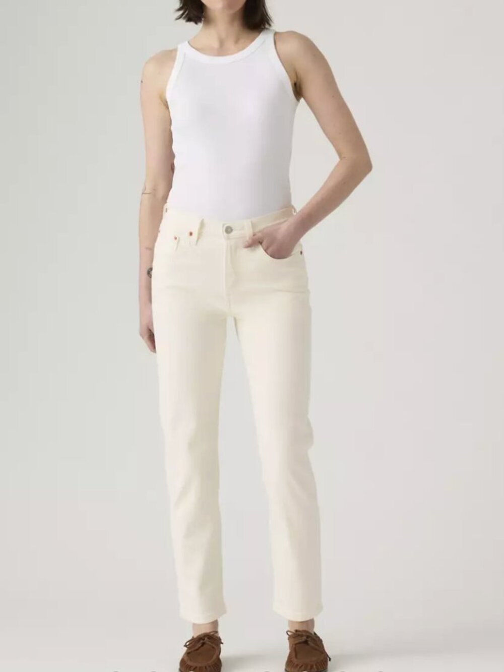 Levi's 501® Cropped Jeans - Ecru - 29 waist / 26 cropped length